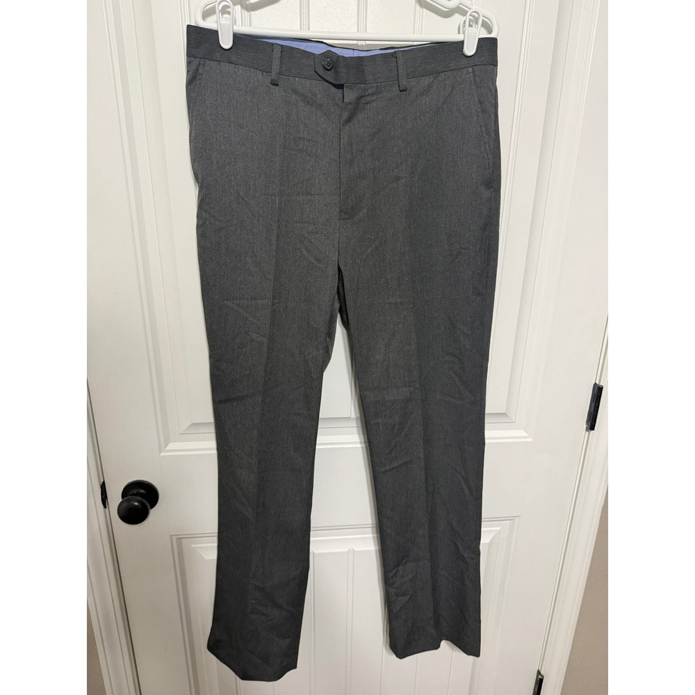 Tommy Hilfiger Dress Pants Mens 34x32 Charcoal Grey Stretch Flat Front EUC